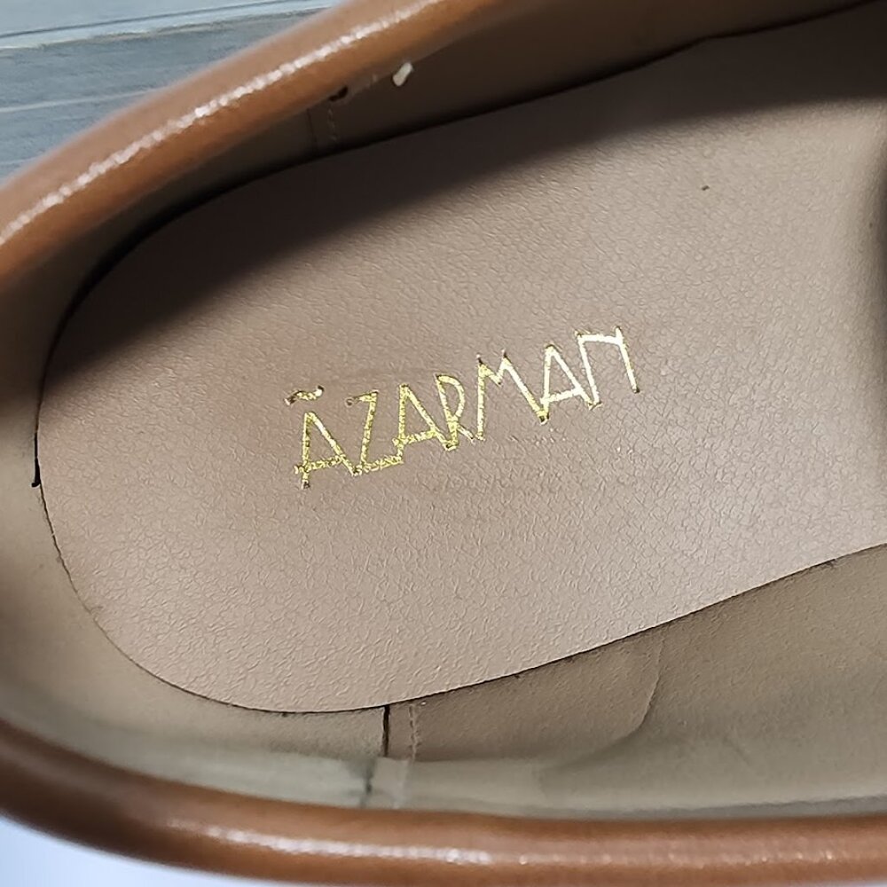 AZARMAN‎ Cognac Brown Slip On Loafers With Buckle Mens Size 10.5 - Picture 11 of 15